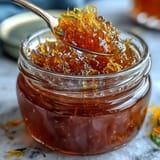 Bright dandelion jelly with fresh lemon and honey, a floral spread perfect for toast or scones.