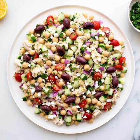 Mediterranean Chickpea Chicken Salad