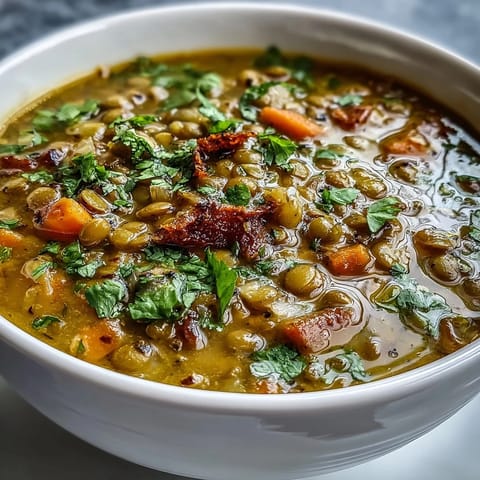 Steaming Mung Bean Soup, a comforting vegan dish with vibrant spices.