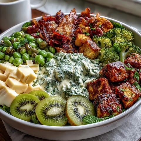 A colorful St. Patrick's Day green food board featuring cheeses, dips, and sweet treats for a fun celebration.