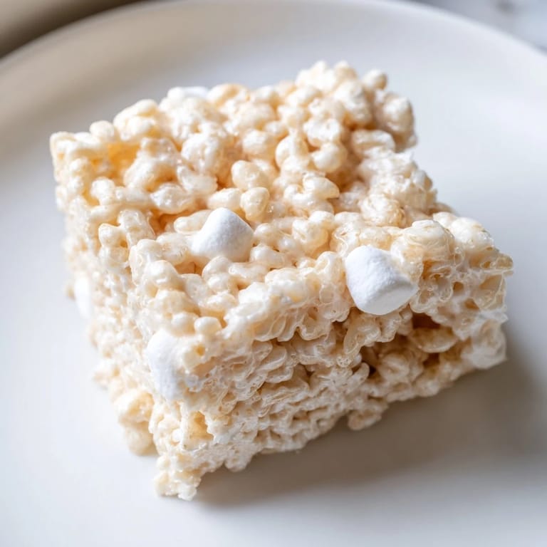 Golden, melted marshmallow coats puffed rice in these classic homemade Rice Krispie Treats.