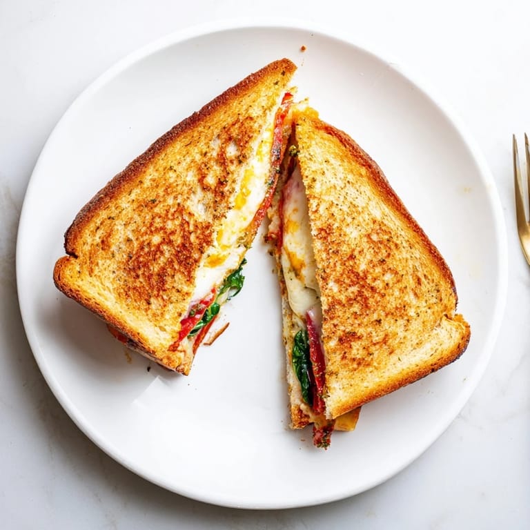 Perfectly grilled with crispy crust and gooey center, served alongside a simple green salad.