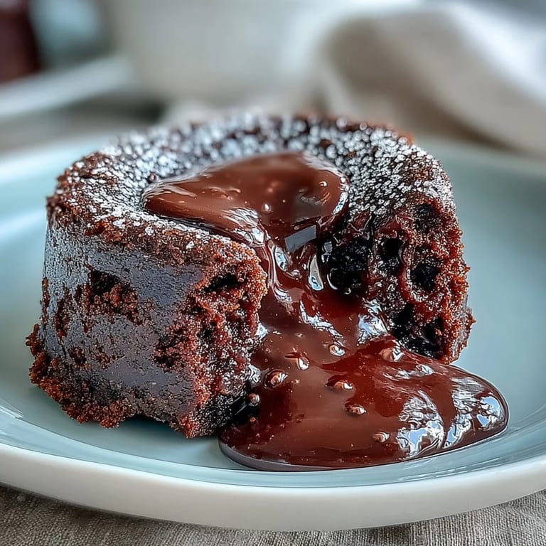 Individual Chocolate Lava Cakes with Espresso bake in ramekins, their edges set and centers perfectly gooey for serving.