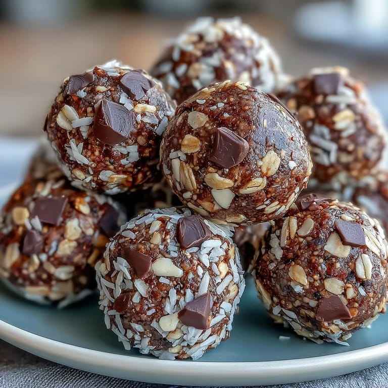 Hand-rolled energy balls featuring oats, peanut butter, and mini chocolate chips—ideal soccer game fuel for kids and adults.