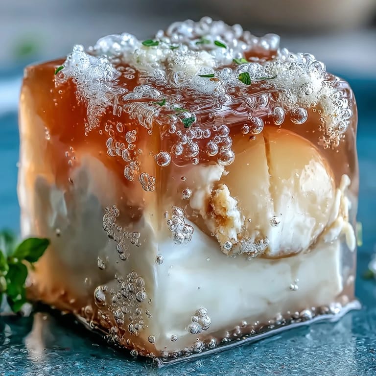 Translucent lychee jelly cubes float in effervescent yuzu-infused sparkling water with fresh mint garnish.