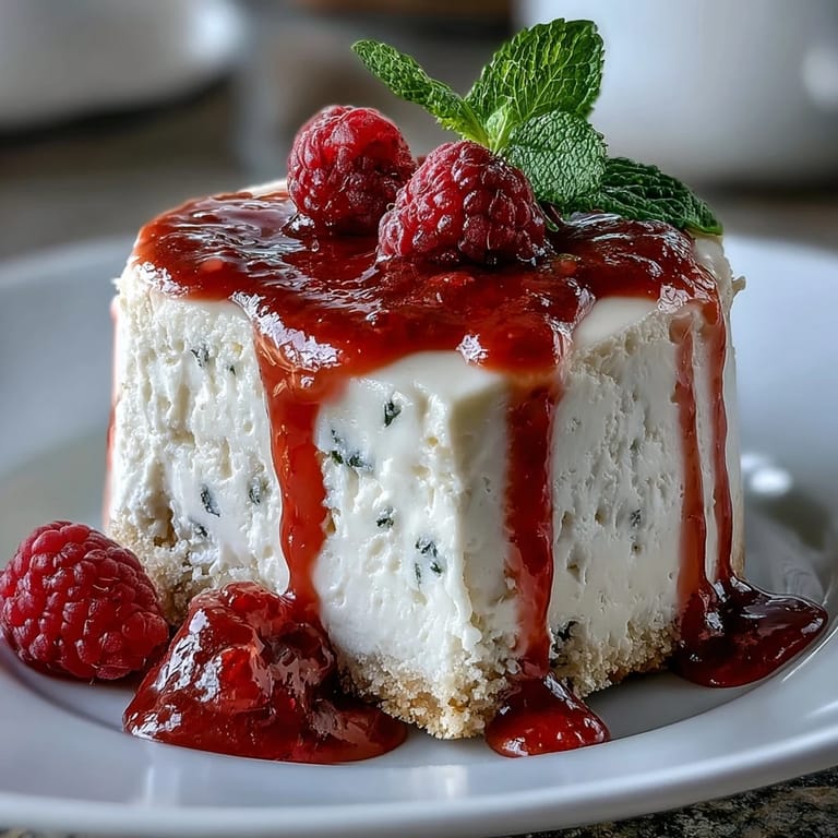 Decadent Mother's Day no-bake cheesecake, perfect for gifting with its rich, fruity topping.