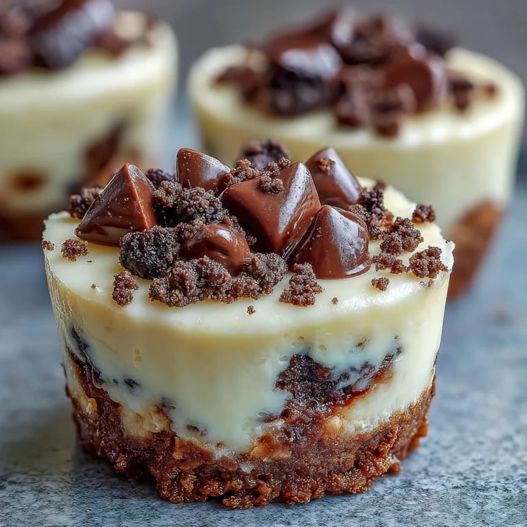 Gooey filling atop a dark Oreo crust, these mini cheesecake bites beckon.
