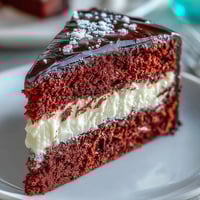 Velvety red cake layers stacked with smooth cream cheese buttercream, topped with Betty Boop’s iconic black fondant hair.