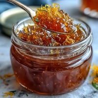 Bright dandelion jelly with fresh lemon and honey, a floral spread perfect for toast or scones.